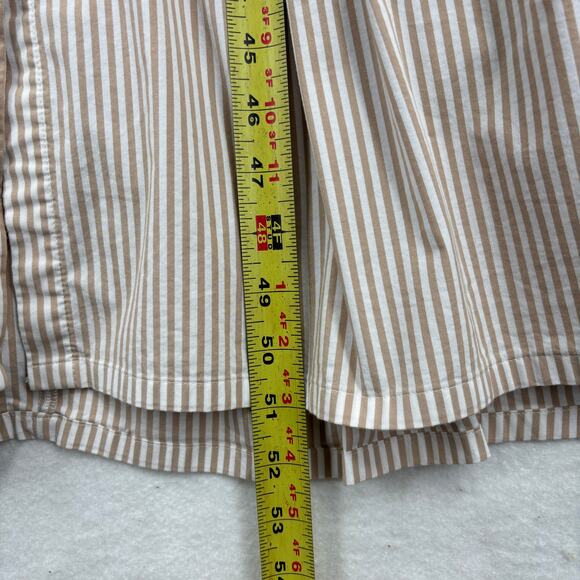 Chico's Tiered Maxi Dress Dress Size 12 Tan White Stripe Cotton Blend Belted - Picture 10 of 12